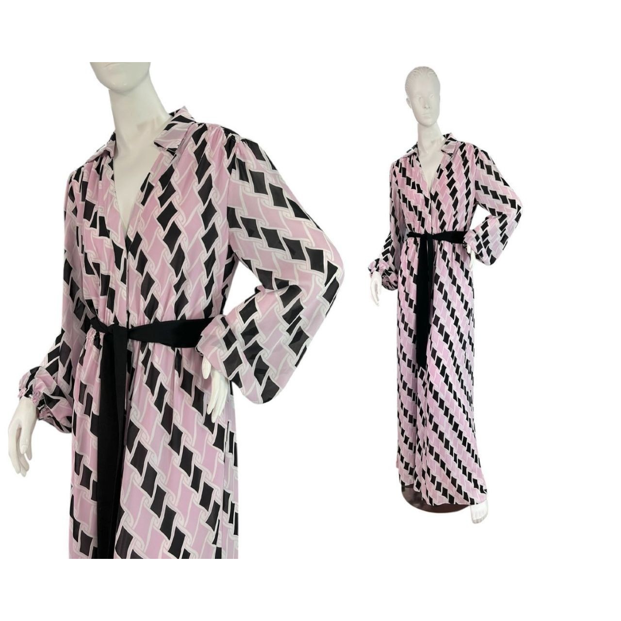 Diane Von Furstenenberg Higos Jumpsuit Pink Black White $558 Size Medium